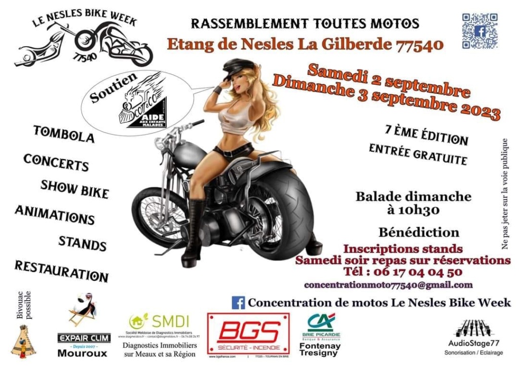 MNIFESTATION Rassemblement toutes Motos 2&3 Septembre 2023 Etang