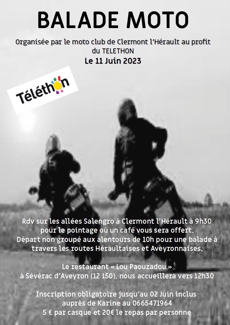 MANIFESTATION - Balade Moto - 11 Juin 2023 - Clermont l' Hérault -  646e3c10