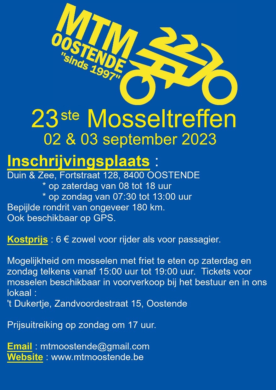 MANIFESTATION - 23ste Mosseltreffen - 2 & 3 Septembre 2023 - Oostende (8400) 64c79210