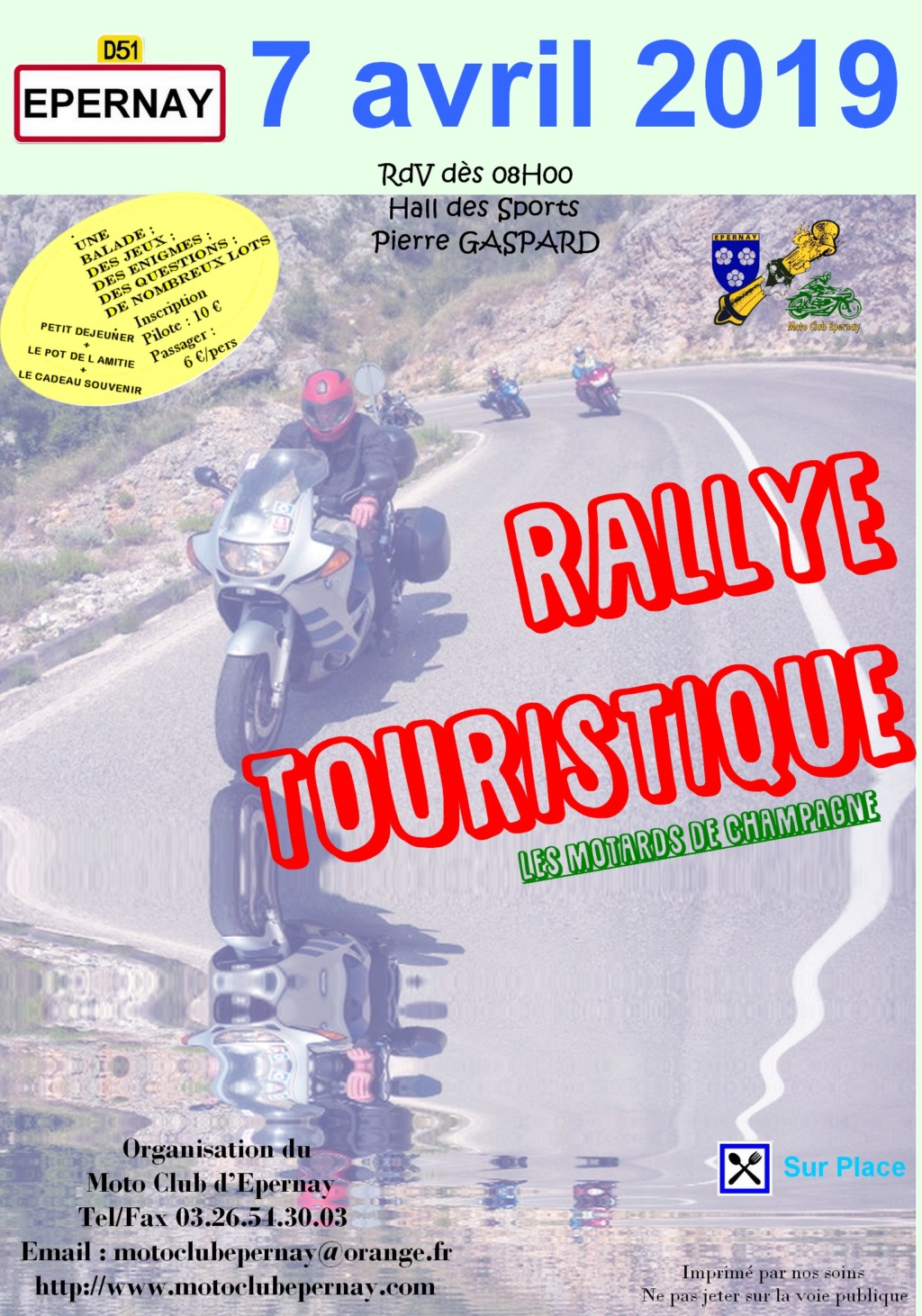 Rallye Touristique - Dimanche 7 Avril 2019 - EPERNAY  Affich30