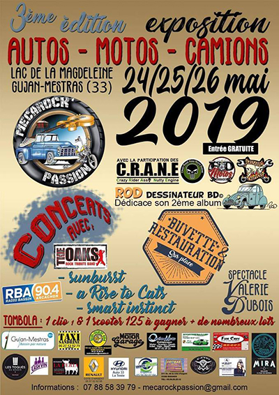 MANIFESTATION - Expo - 24 - 25 - & 26 Mai 2019 - Gujan-Mestras (33) Lac de la Magdeleine  Affich37