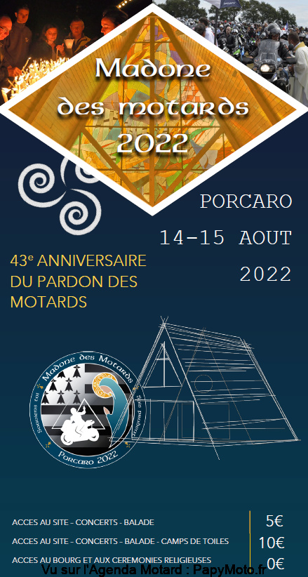 MANIFESTATION - Madone des Motards - 14 / 15 Août 2022 - Porcaro  Affich66