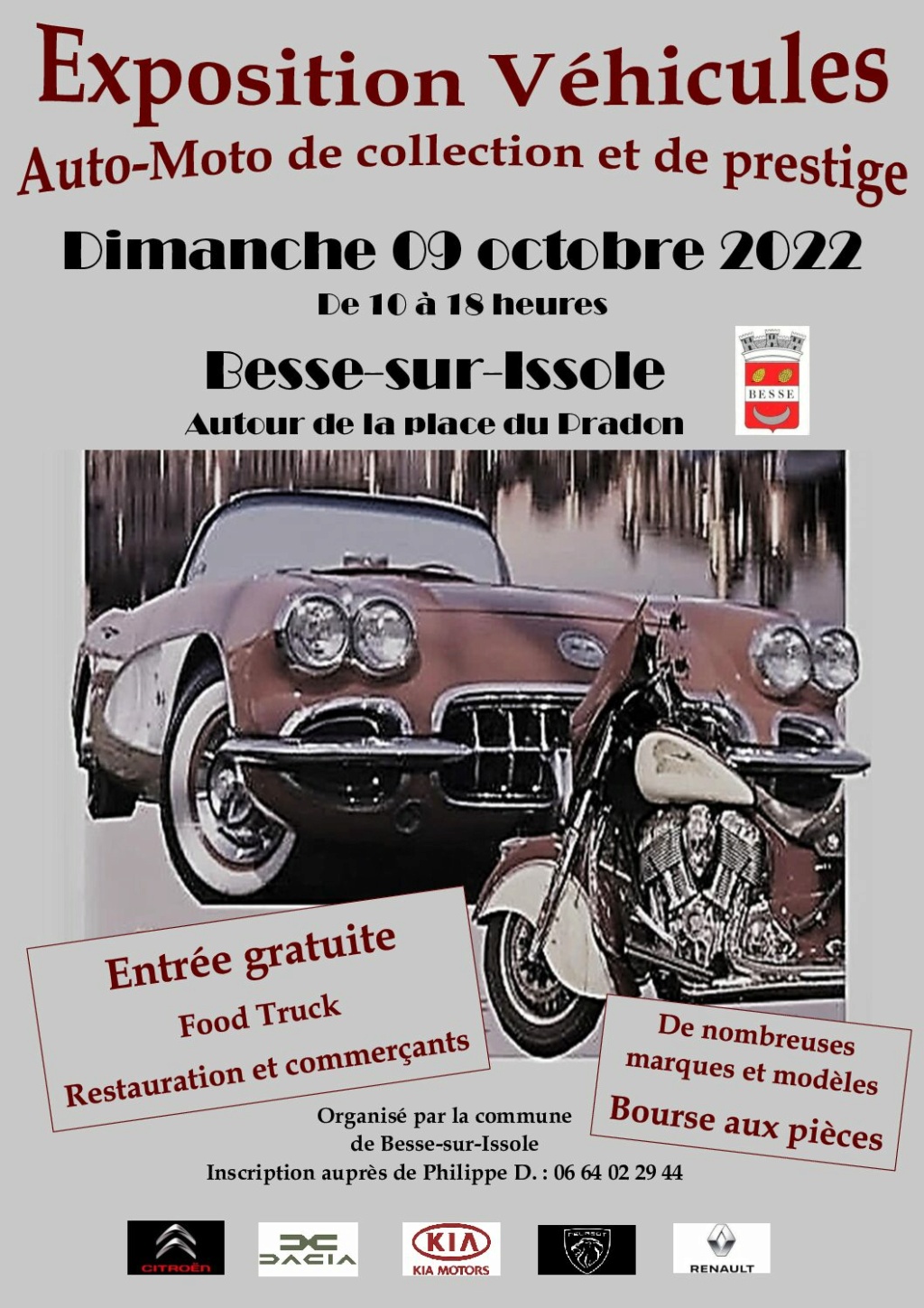 MANIFESTATION - Expo Véhicules Auto-Moto- Dimanche 9 Octobre 2022 - Besse Sur Issole  Affich76