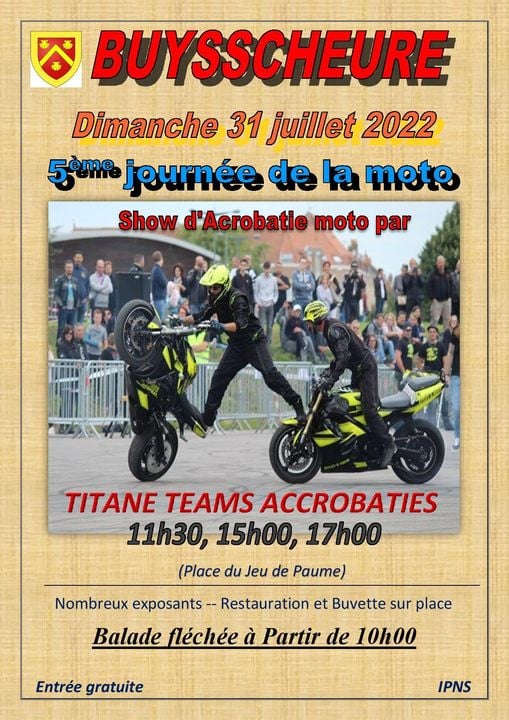 MANIFESTATION - 5 ème Journée de la Moto -31 Juillet 2022 - Buysscheure -  Annee211