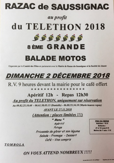 Balade Motos - Dimanche 2 décembre 2018 - Razac de Saussignac Artfic15