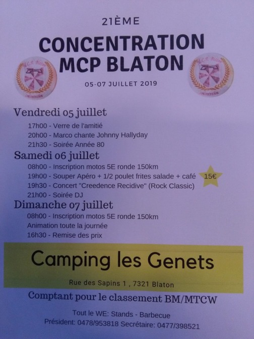 MANIFESTATION - Concentration - 5 au 7 Juillet 2019 - Wallonnie - Blaton (7321) Belgique  Blaton10