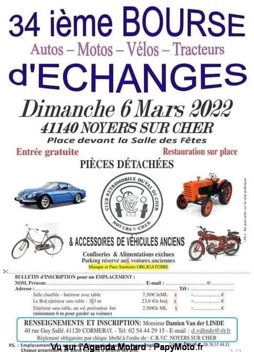 MANIFESTATION - 34 éme bourse D'échanges - Dimanche 6 Mars 2022 - Noyers sur Cher (41140) Bourse57