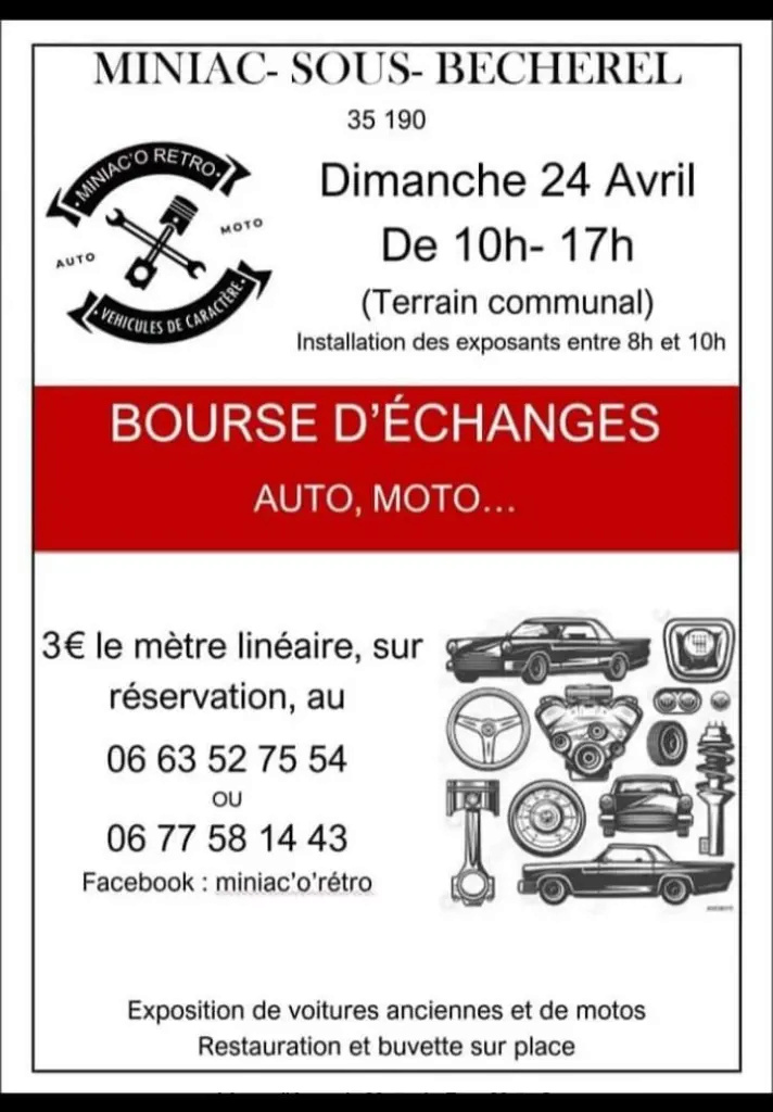 MANIFESTATION - Bourse D'échanges - Dimanche 24 Avril 2022 - Miniac-sous-Becherel (35190) Bourse64