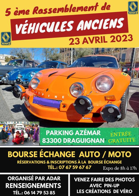 MANIFESTATION - - Rassemblement & Bourse échanges auto / Moto - 23 Avril 2023 - Draguignan (83300) D3292a10