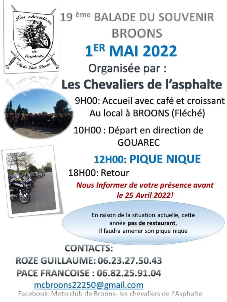 MANIFESTATION - 19ème Balade du Souvenir - 1 er Mai 2022 - Broons Facebo56