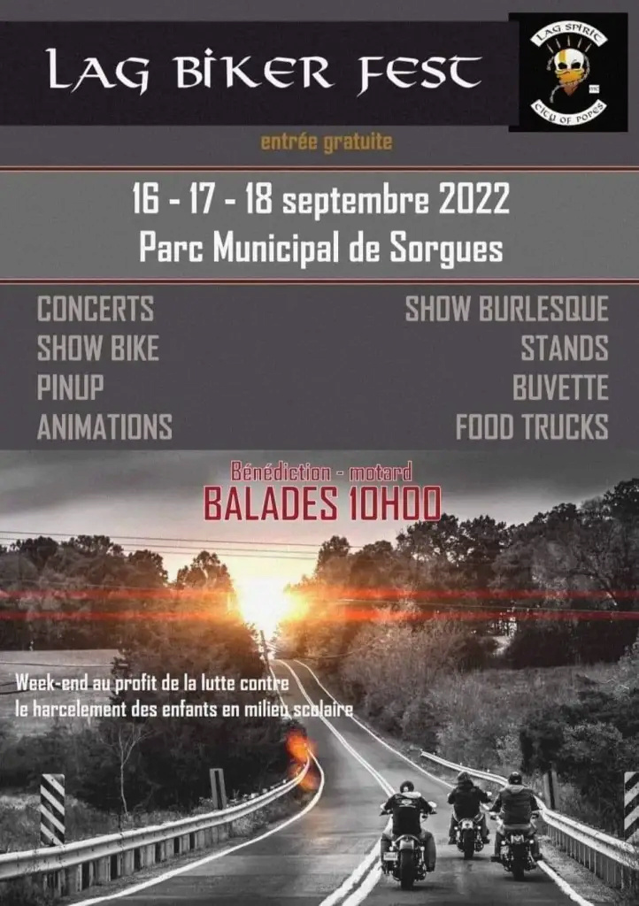 MANIFESTATION - Lag Biker Fest - 16/17/18 Septembre 2022 - Parc Municipal de Sorgues  Facebo90