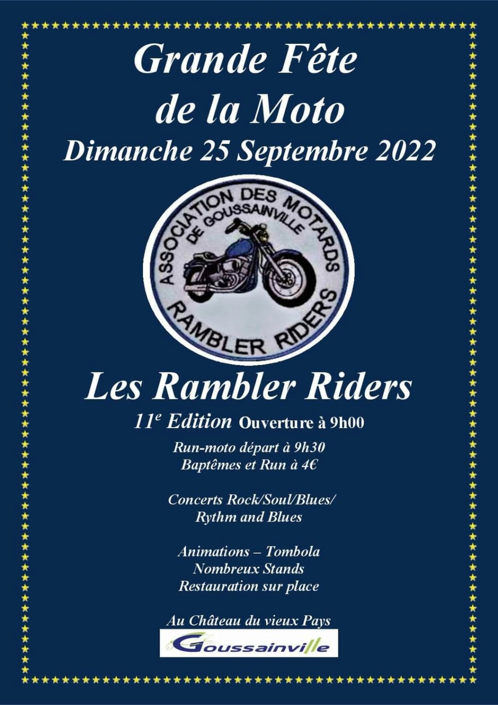 MANIFESTATION - Grande Fête de la Moto - 25 Septembre 2022 - Goussainville -  Facebo94
