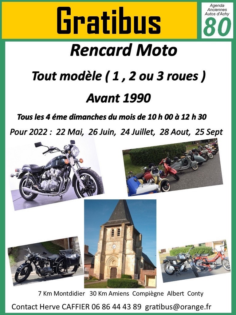 MANIFESTATION - Rencard Moto - 24 Juillet & 28 Août 2022 - Gratibus (80500) Gratib10