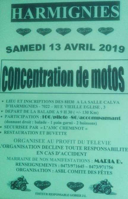 Concentration Motos - Samedi 13 Avril 2019 - Harmignies  (7022) Belgique  Harmig10