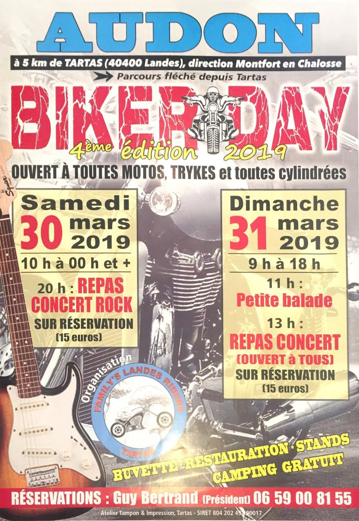 BIKER DAY - Samedi 30  & Dimanche 31 Mars 2019 - Landes (40400) Hj10