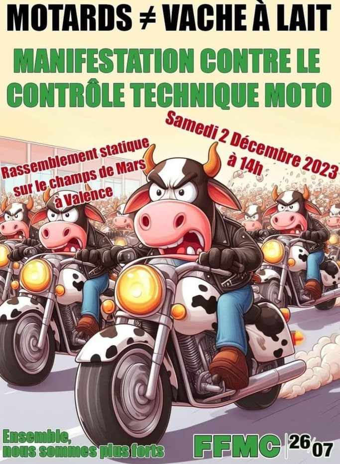 MANIFESTATION - Motards = Vache a Lait - Samedi 2 Décembre 2023 - Valence -  Imag2140
