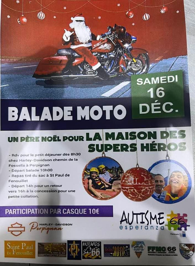 MANIFESTATION - Balade Moto - Samedi 16 Décembre 2023 - Saint Paul de  Fenouillet -