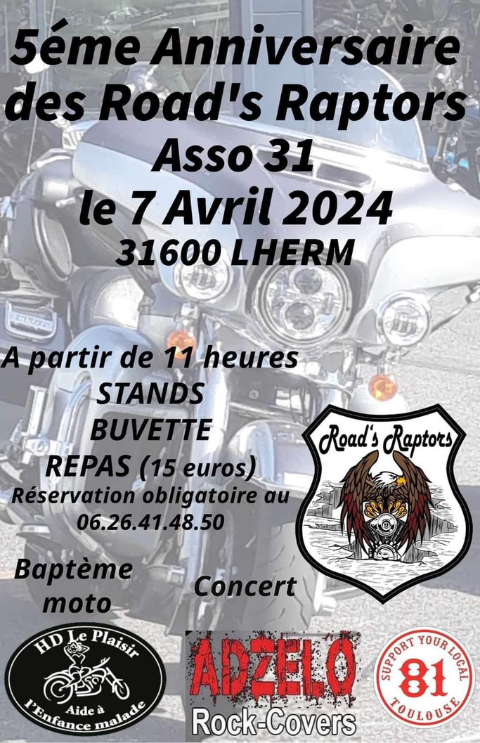 MANIFESTATION - 5ème Anniversaire des Road's Raptors - 7 Avril 2024 - LHERM ( 31600) Imag2255