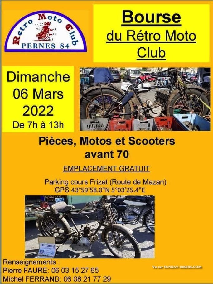 MANIFESTATION - Bourse Du Rétro Moto Club - Dimanche 6 Mars 2022 - Pernes (84) Image442