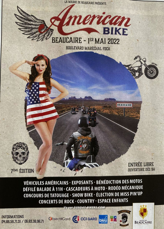MANIFESTATION - Américan Bike  - 1er Mai 2022 - Beaucaire -  Image555