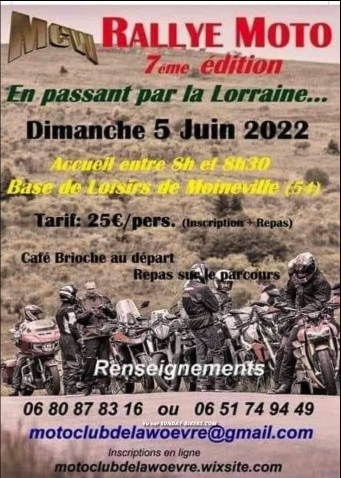 MANIFESTATION - Rallye Moto - Dimanche 5 Juin 2022 - Moineville (54) Image676