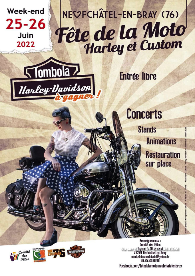 MANIFESTATION - Fête de la Moto Harley & Custom - 25 & 26 Juin 2022 - Neufchâtel-en-Bray(76) Image718