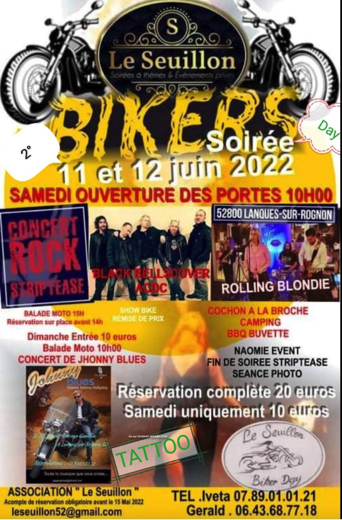 MANIFESTATION - Bikers Soirée Day & Balade Moto  -11 & 12 Juin 2022 - Lanques sur Rognon (52800) Image742