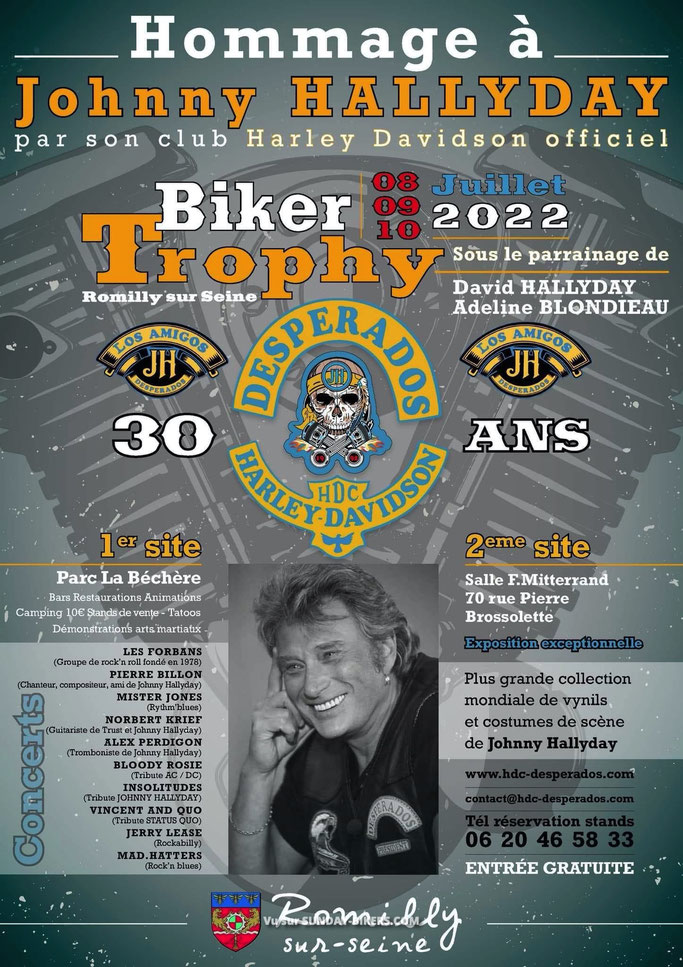 MANIFESTATION - Hommage a Johnny Hallyday - Biker Trophy - 8-9-10 Juillet 2022 - Romilly sur Seine  Image816