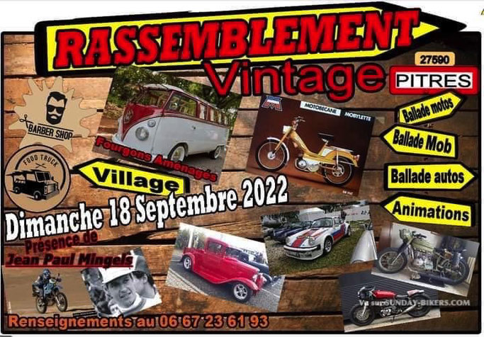 MANIFESTATION - Rassemblement Vintage  - Dimanche 18 Septembre 2022 - PITRES (27590) Image938