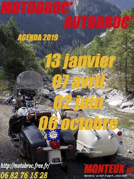 Motobroc '  Agenda 2019 -  Dimanche 7 Avril 2019 - Monteux - (84) Motobr10