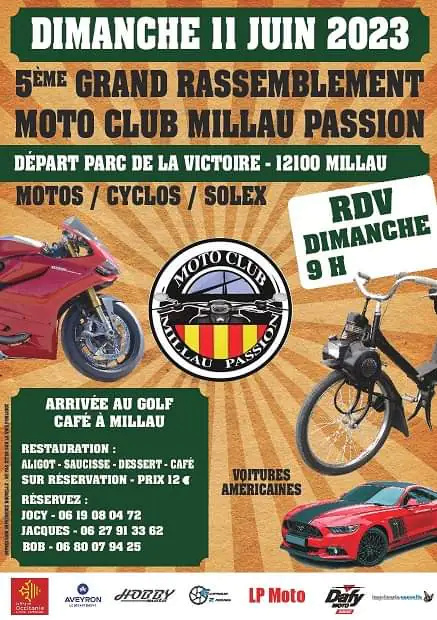 MANIFESTATION - 5ème Grand Rassemblement Moto Club Millau - 11 Juin 2023 - Millau (12100) Parc-d10