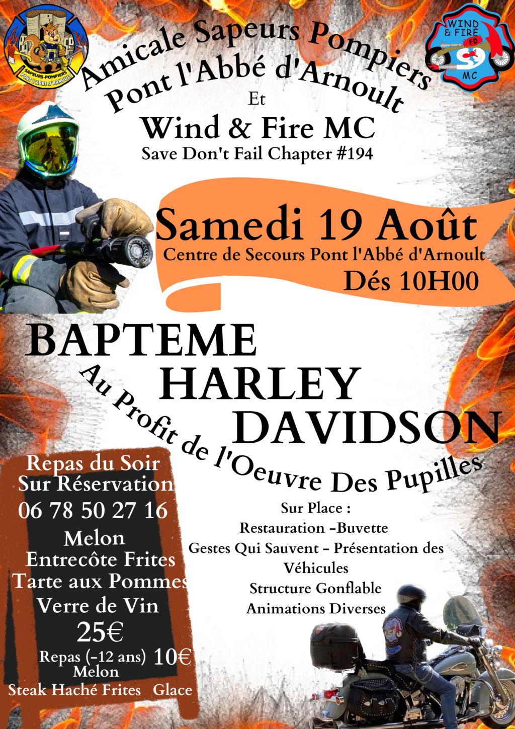 MANIFESTATION - Baptême Harley Davidson - Samedi 19 Août 2023 - Pont l'Abbé d'Arnoult -  Pompie10