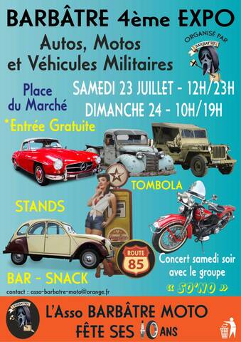 MANIFESTATION - 4ème Expo Autos & Motos - Samedi 23 Juillet 2022 - Barbâtre  -