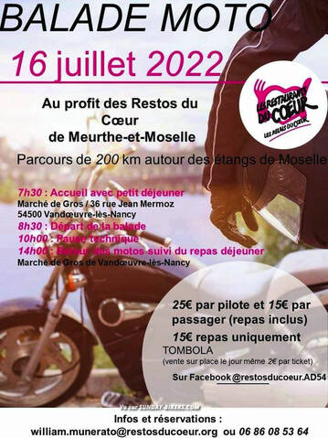 MANIFESTATION - Balade Moto - 16 Juillet 2022 - Vandoeuvre - Lès - Nancy -  (54500)