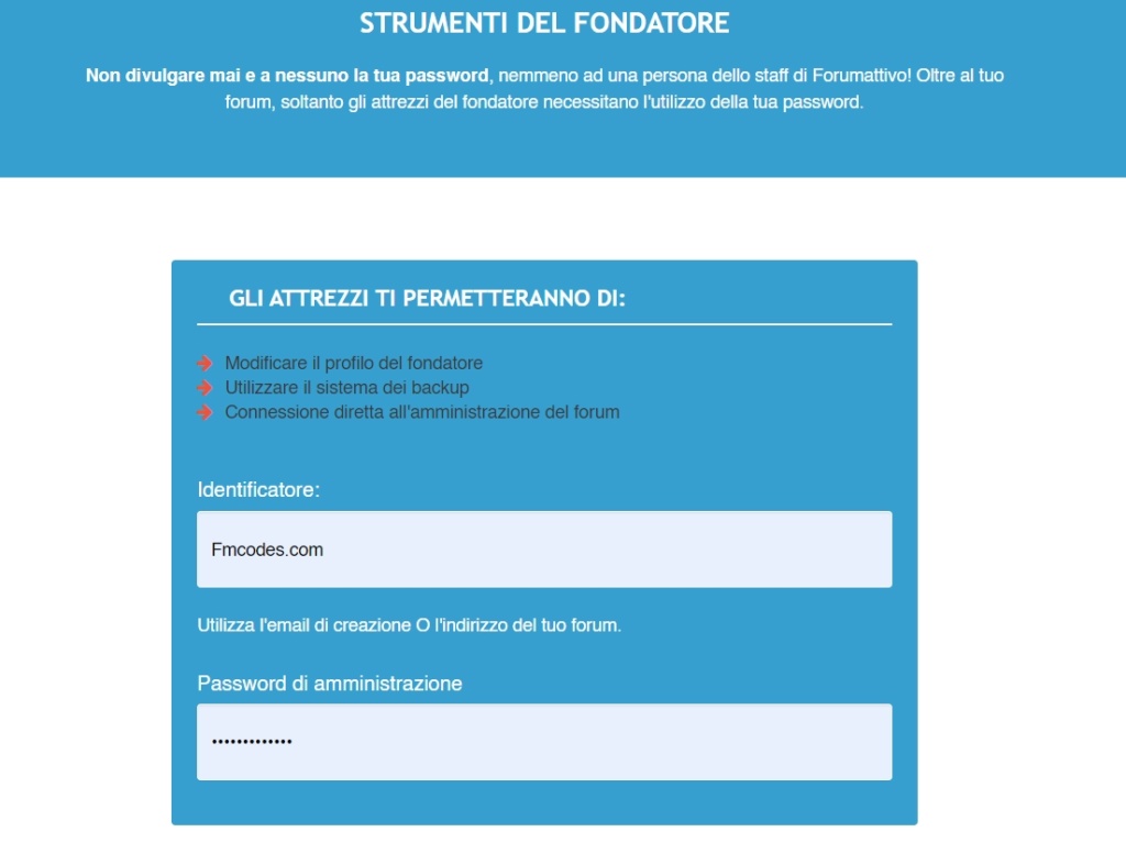 Utilizzare gli Strumenti/Attrezzi del Fondatore 2021-039