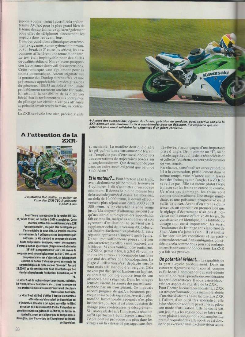 MOTO REVUE N°2976 janvier 1991 contact kawasaki zxr-750 (J) 611