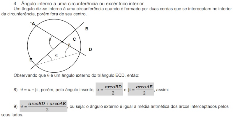 Circuferência e círculo - Geometria plana básica. Cc410