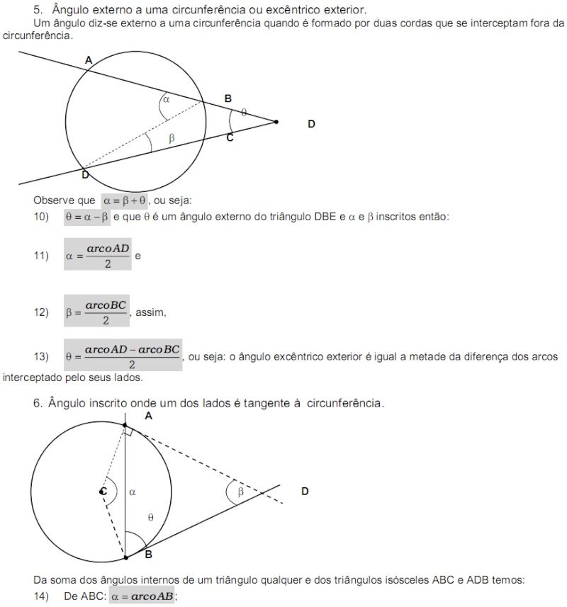 Circuferência e círculo - Geometria plana básica. Cc510