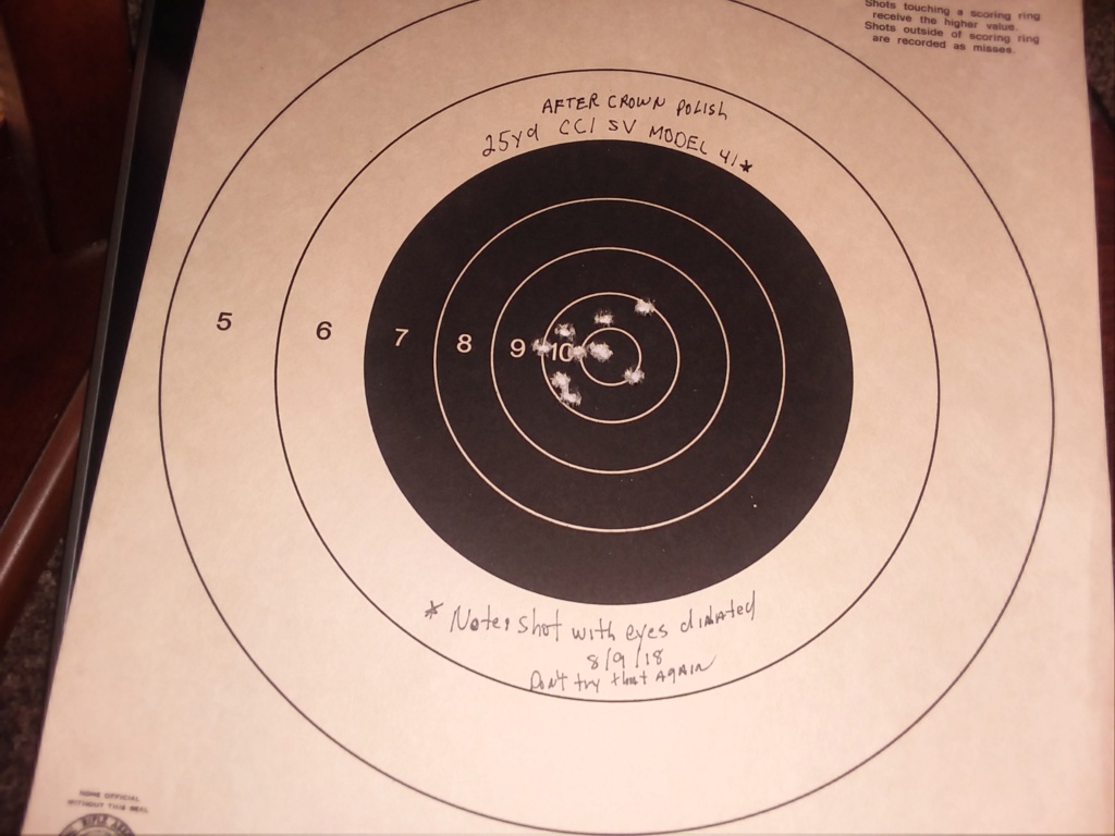 Model 41 barrel, crown problem 20180812