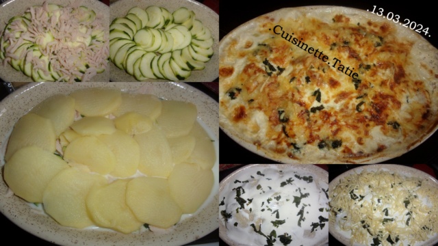 Gratin de pomme de terre,courgette,jambon de poulet. Gratin15