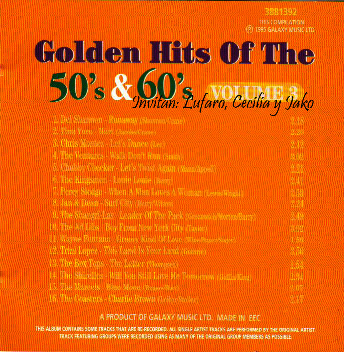 Cd  golden Hits 50 & 60s vol.3 Atras10