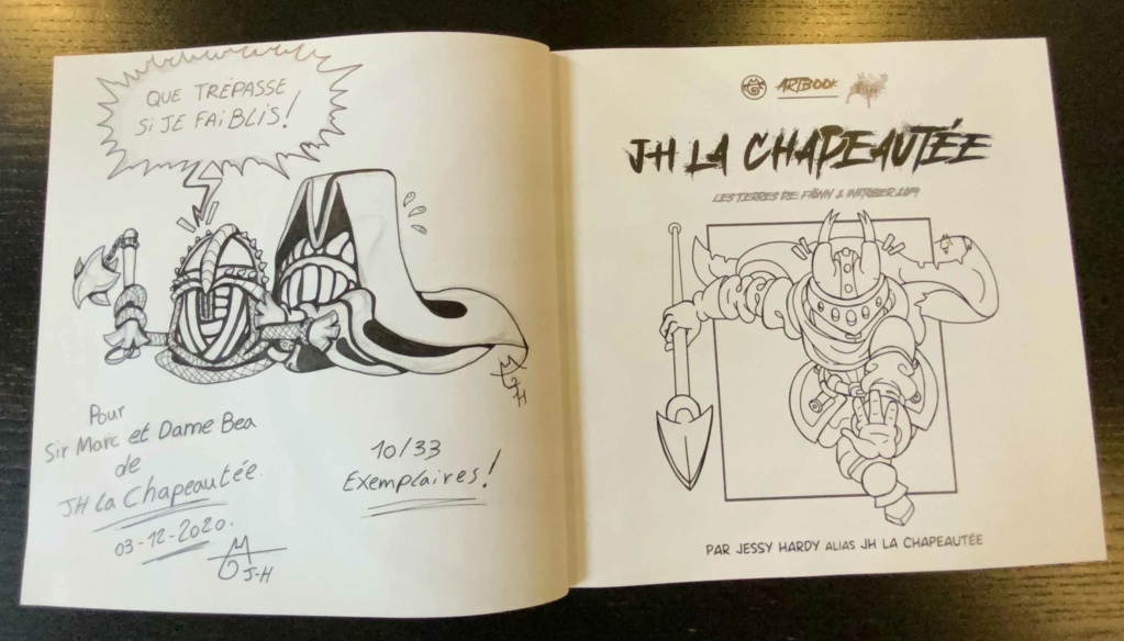 Les dédicaces de mon artbook "JH la Chapeautée - Les Terres de Fiönn & Inktober 2019" Dedica11