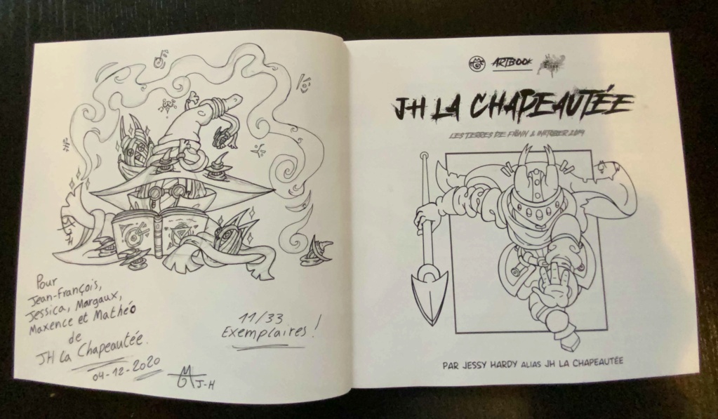 Les dédicaces de mon artbook "JH la Chapeautée - Les Terres de Fiönn & Inktober 2019" Dedica12