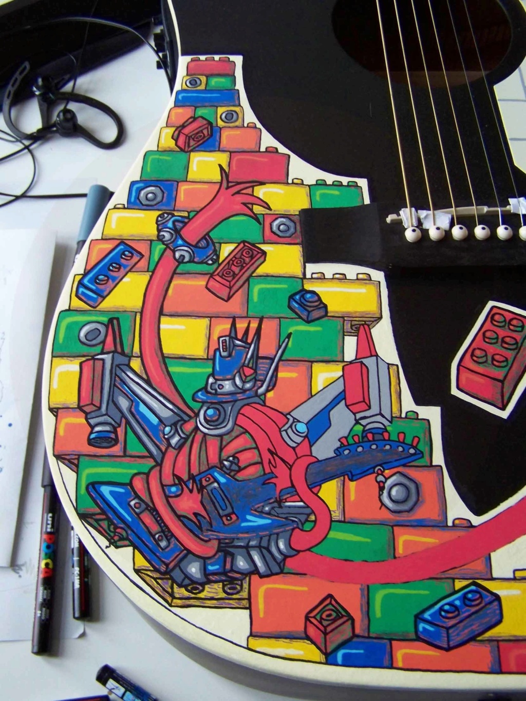 Dessin sur guitare - Commande en cours de réalisation Mise_e56