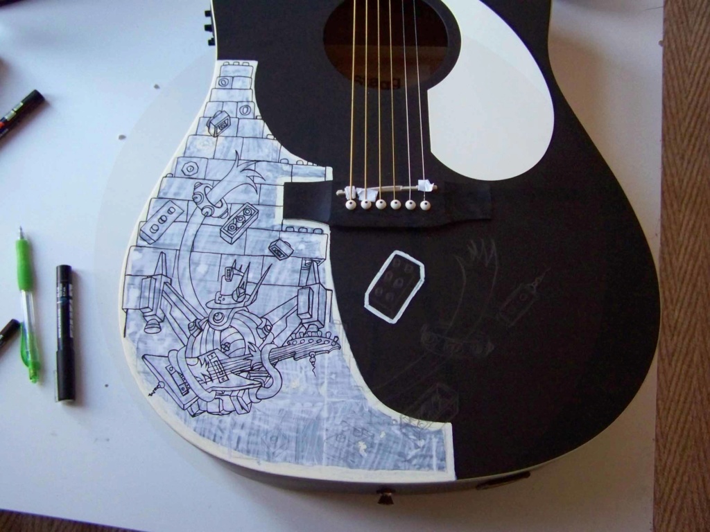 Dessin sur guitare - Commande en cours de réalisation Premie13