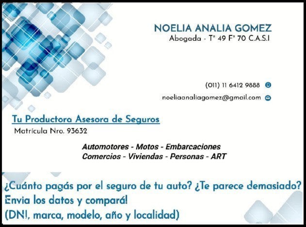 Dra. Noelia A. Gómez, el mejor asesoramiento. Aviso405