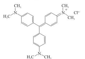 Resultado de imagem para A âvioleta gencianaâ Ã© empregada, desde 1890, como fÃ¡rmaco para uso tÃ³pico, devido a sua aÃ§Ã£o bactericida, fungicida e secativa. Sua estrutura Ã© representada por: