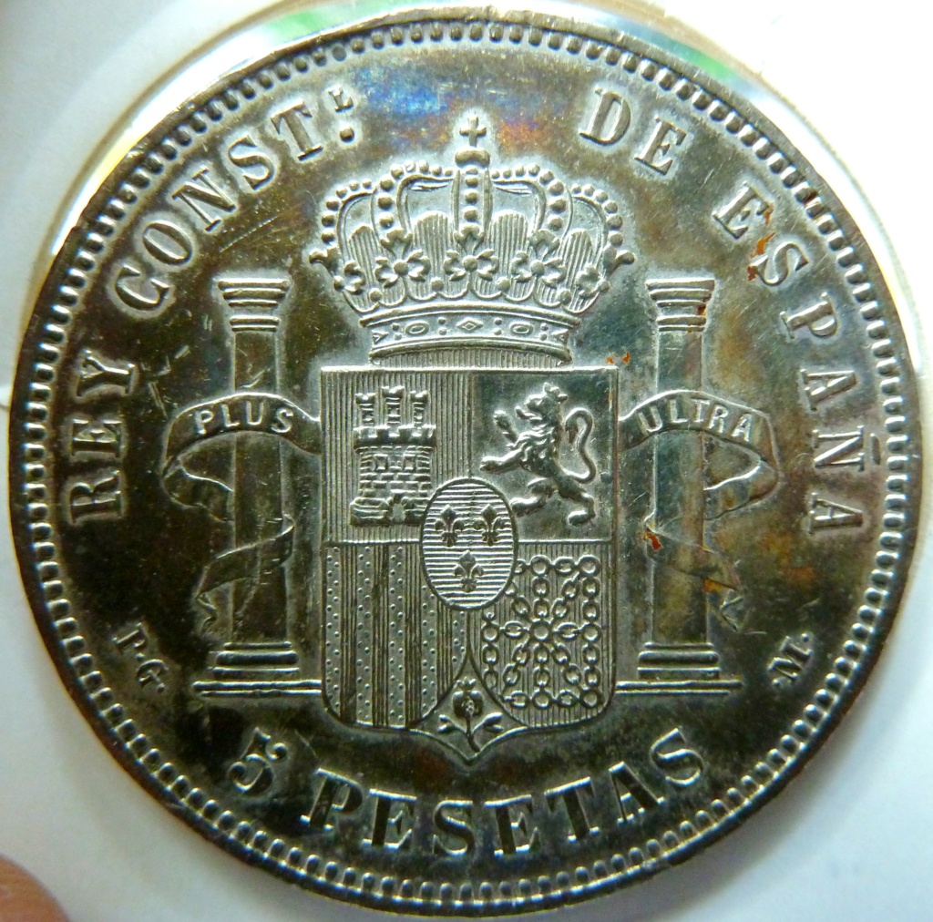 5 pesetas. Alfonso XIII. 1892 (rizos) P1180348