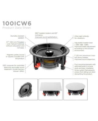 FOCAL 100 ICW6 6.5" 2-Way In-Wall / In-Ceiling Speaker (Each) Thumb_43