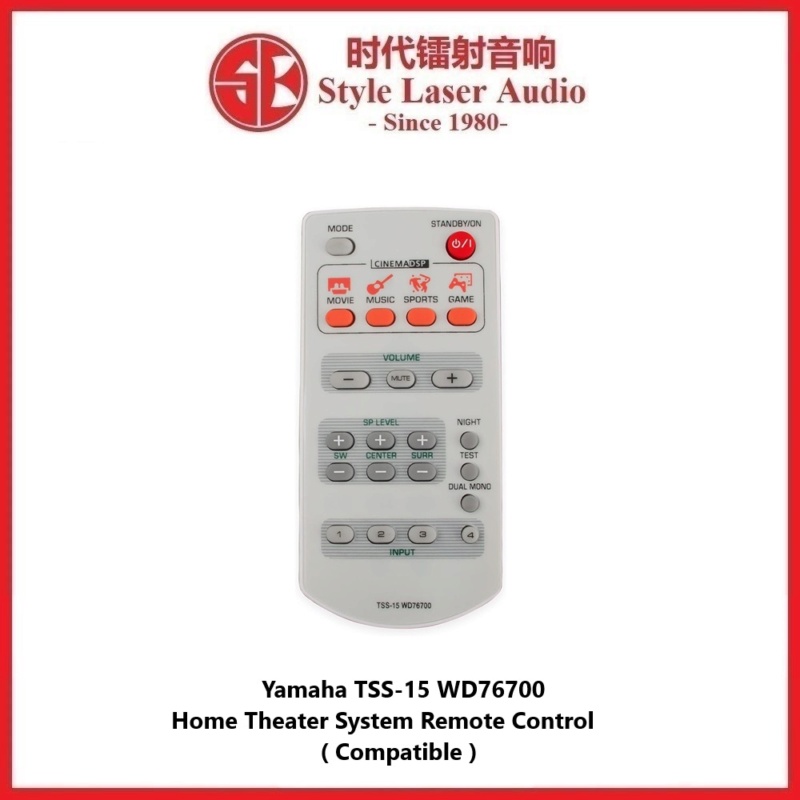 Yamaha TSS-15 WD76700 Home Theater System Remote Control ( Compatible ) Tts-1510